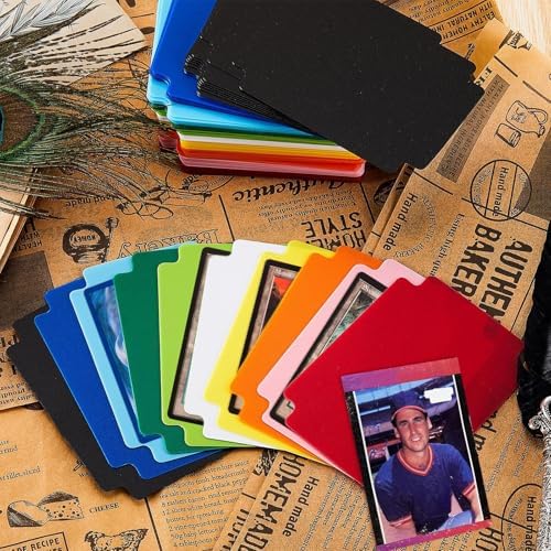 50 Pcs Card Dividers Plastic Tabs Compatible with TCG,Multicolor
