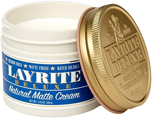 Layrite Natural Matte Cream, Basic, White, Mild Cream Soda, 4.25 Ounce
