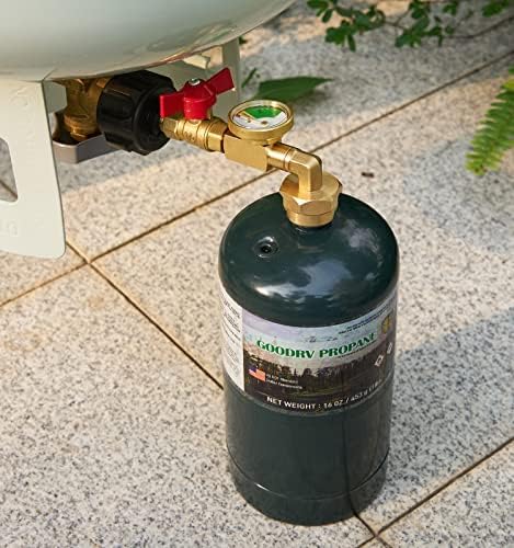 CALPOSE Propane Refill Adapter with Valve and Gauge