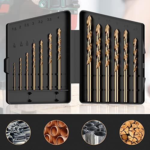 13Pcs(1/16"-1/4") Cobalt Drill Bit Set M35 HSS Jobber Length