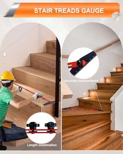 AXIUM Stair Tread Template Tool Adjustable 10.5" to 60.5" Stair Gauge Jig