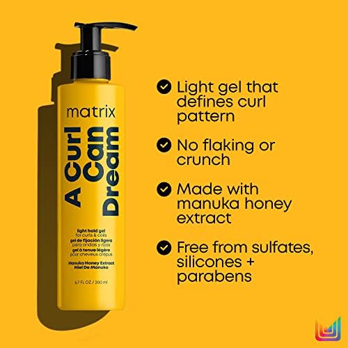 Matrix A Curl Can Dream Light Hold Gel – For Curly & Wavy Hair, 7.6 FL Oz