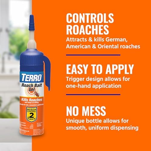 TERRO Cockroach Gel Bait Killer, 84g of Bait, Fast-Acting Roach Killer