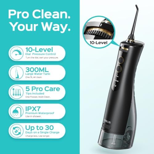 COSLUS ADA Accepted E40 Water Dental Flosser, 10 Pressure Levels Easy Use