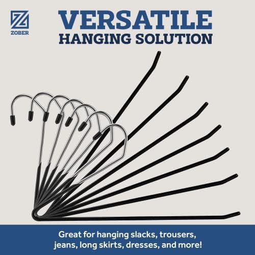 Zober Open Ended Pants Hangers, Metal Clothes Hangers for Jeans, 20 Pack