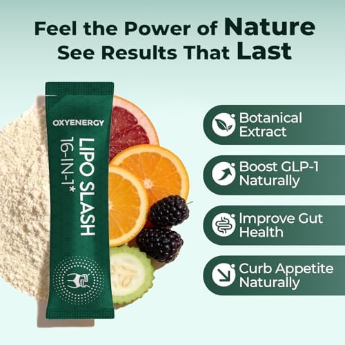OxyEnergy LIPO Slash 16-in-1 Natural Weight Loss Supplement, 30 Packets