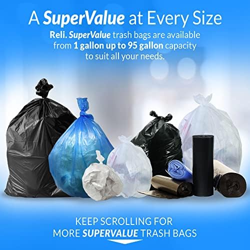 Reli. SuperValue 13 Gallon Trash Bags | 1000 Count Bulk