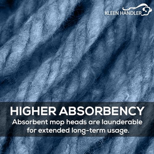 KLEEN HANDLER Heavy Duty Commercial Loop End Mop Head Replacement, 3 Pack