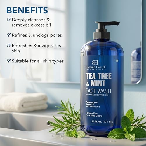Botanic Hearth Tea Tree Face Wash With Mint - 16 Fl oz