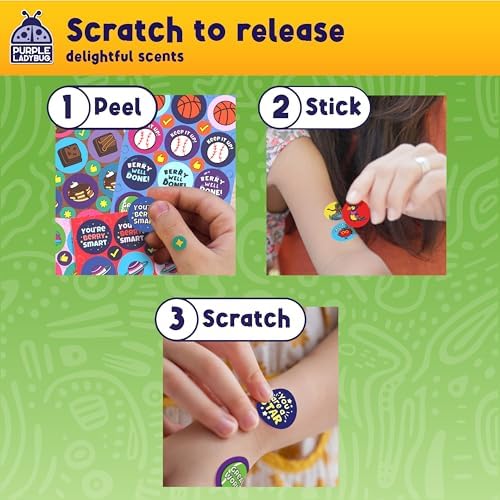 1260 Scratch and Sniff Stickers for Kids, 15 Scents - Smelly Stickers