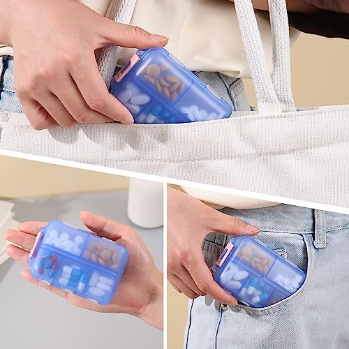Travel Pill Organizer,10 Compartments Pill Case,Compact & Portable Pill Box
