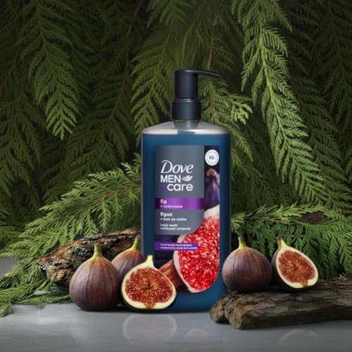 Dove Men Moisturizing Body Wash for Men, Fig + Cedarwood, 26 oz