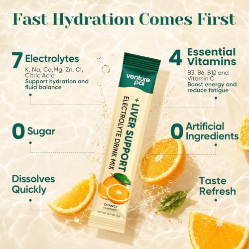 Venture Pal Sugar Free Hydration Packets + Liver Support, 16 Sticks