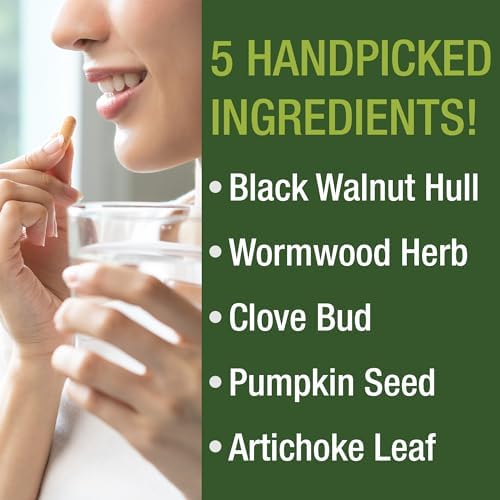 Wormwood Black Walnut Clove Cleanse for Humans Capsules Supplement