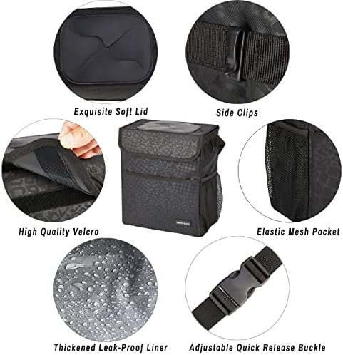 SIBOFUEGO Cute Car Trash Can with Lid, Collapsible, Leak-Proof, 2 Gallon
