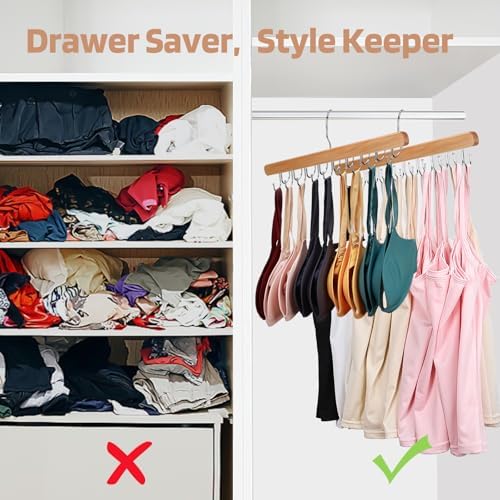NECAMOCU 2 Pack Bra Hanger for Closet Organizer, Premium Tank Top Hangers