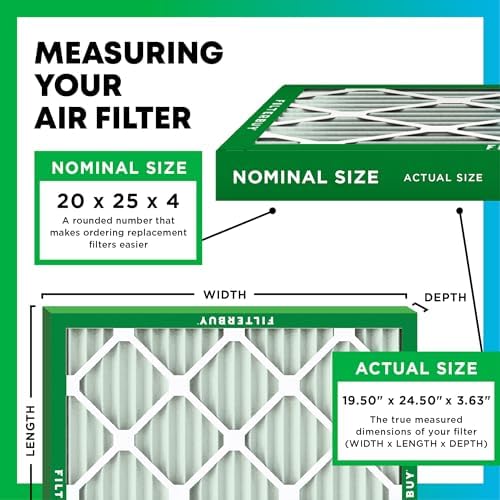 Filterbuy 20x25x4 Air Filter MERV 11 Pet & Allergy Defense (2-Pack)
