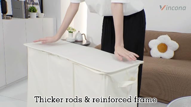 195L Laundry Hamper 3 Section,Large Laundry Hamper with Lid,Dirty Clothes Hamper with 3 Inner Bags,Collapsible Laundry Basket Organizer for Laundry Room,Bedroom,Laundry Sorter Hamper 3 Compartment