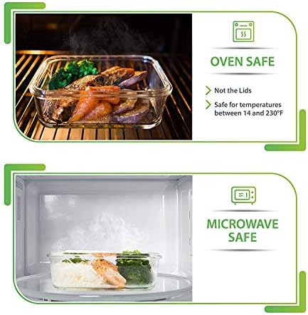 PrepNaturals 5 Pack 30oz Glass Meal Prep Containers - 1 Compartment