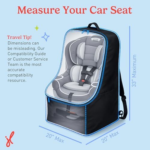 J.L. Childress Padded Backpack Car Seat Travel Bag - Ultimate, Black