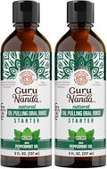 GuruNanda Starter Coconut Oil Pulling Mouthwash with Peppermint Oil, 8oz