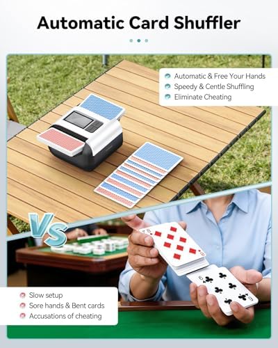 KPAW Automatic Card Shuffler for 1-2 Decks with Dual Modes