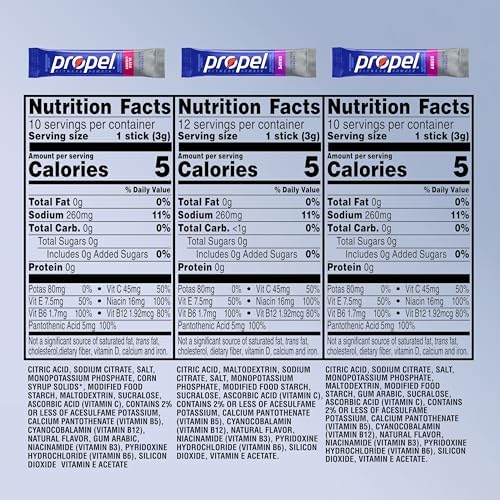 Propel Electrolyte Powder Drink Mix, 3 Flavor Variety Pack, (32 Servings)