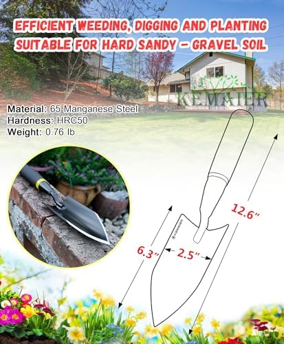 Kemaier Heavy Duty Gardening Hand Trowel - Carbon Steel Shovels Tool