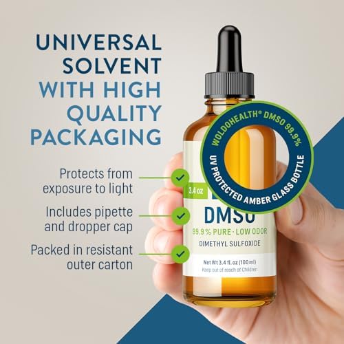 WoldoHealth DMSO 99.9% Pharmaceutical Grade Liquid - 3.38 fl. oz