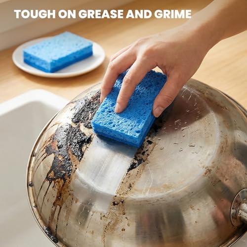 Metflavor Kitchen Sponges, 12 Count, Dual-Sided Non-Scratch Scrub Sponge