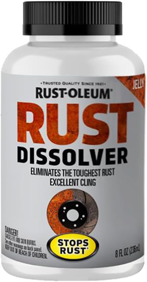 Rust-Oleum Rust Dissolver Jelly | Heavy-Duty Corrosion Remover for Metal Tools, Cars, Bikes, Grills, Bolts, Firearms & More | 8 oz