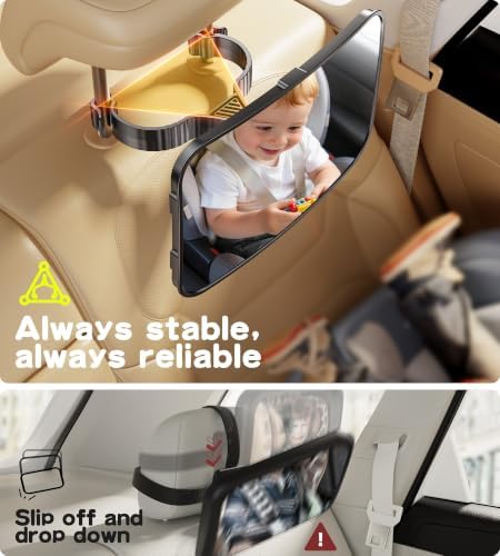 TAZENI Car Mirror for Baby for Rear-Facing Car Seat, Ultra Stable Hook Clip