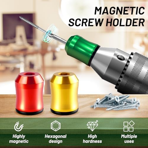 3PCS Magnetic Screw Holder,Strong Screwdriver Head Magnetic Ring for Drill
