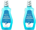 Amazon Basics Fluoride Mouthwash for Adults, Anticavity, Alcohol Free, Bad Breath Control, Strengthens Teeth - Refreshing Mint Flavor, 1 Liter