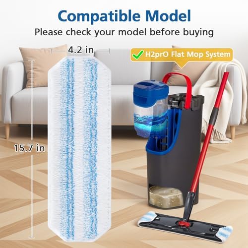6 Pack H2prO Mop Pads Compatible with O Ceda H2PrO Flat Mop System
