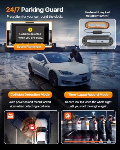 Icesky 4K Dash Cam Front and Rear Left Right with GPS, 20MB/s WiFi 6