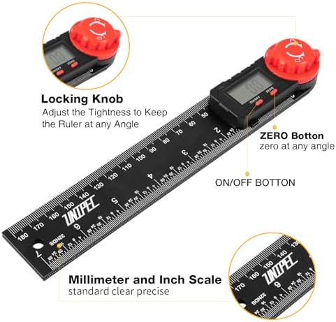 Digital Angle Finder Protractor, Angle Finder Ruler, 7inch 200mm, Angle Measuring Tool for Woodworking,Carpenter,Construction,DIY Measurement