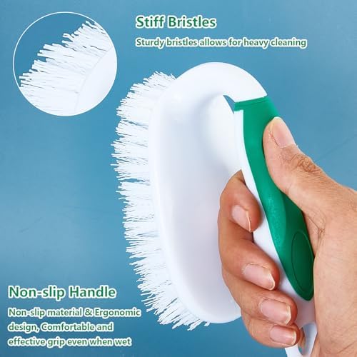 Scrub Brush Set, 4 Pack Deep Cleaning Brush Kit, Green