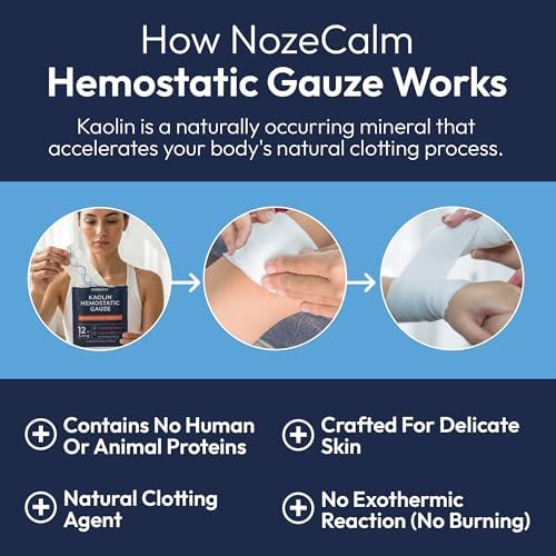 Kaolin Hemostatic Gauze, Sterile Clotting Bandage - 3 Inch x 12 ft