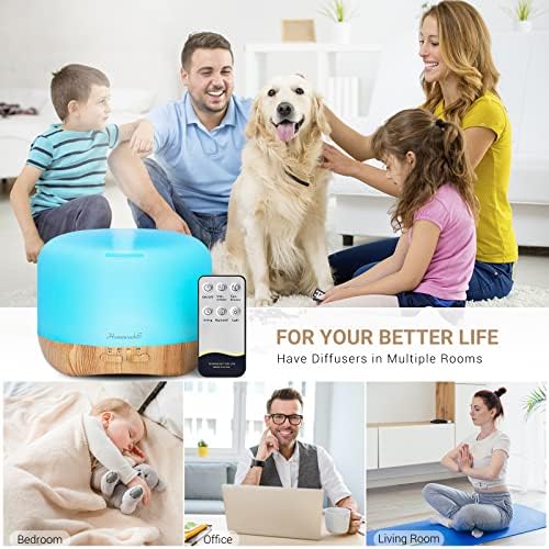 Homeweeks Essential Oil Diffuser for Room Aromatherapy Scent Diffuser