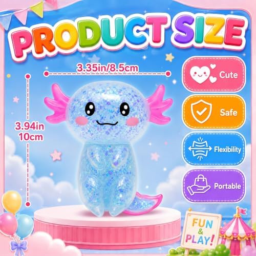 Axolotl Squishy Toy ,Axolotl Squishy Stress Toy for Kids & Adults(Blue)