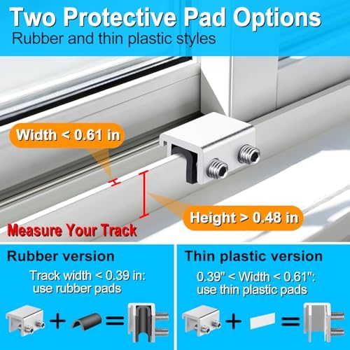 Sliding Window Locks 4 Sets，Adjustable Aluminum Stopper for Window Security