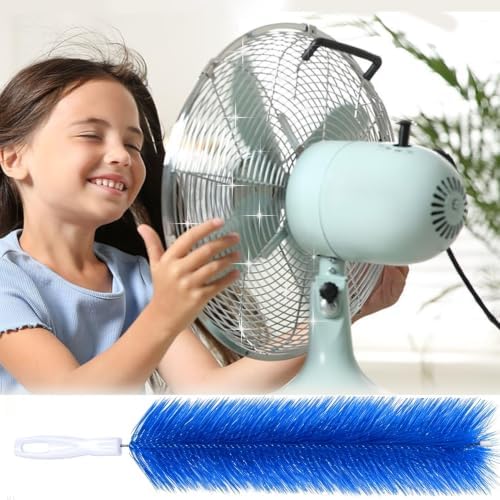 Fan Cleaner Brush, Fan Brush Cobweb Duster Microfiber Duster Ideal for Ceiling Duster, Household Duster for Curtains, Fan Cleaner for Box Fan (2 Pack) (Blue)