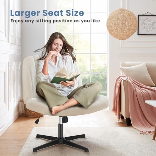 DUMOS Criss Cross Chair, Cross Legged Vanity Chair, Home Office