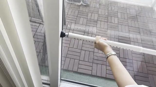 BeBecome Sliding Door Security Bar，17-50 inch Adjustable Patio Door Security bar with Rubber Tips Apartment Bedroom Bottom of Door Heavy Duty Interior White