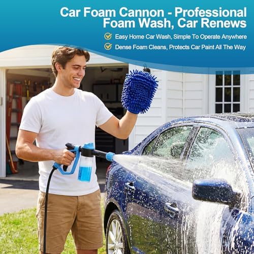 Car Wash Foam Gun for Garden Hose, with Microfiber Wash Mitt, Foam Sprayer