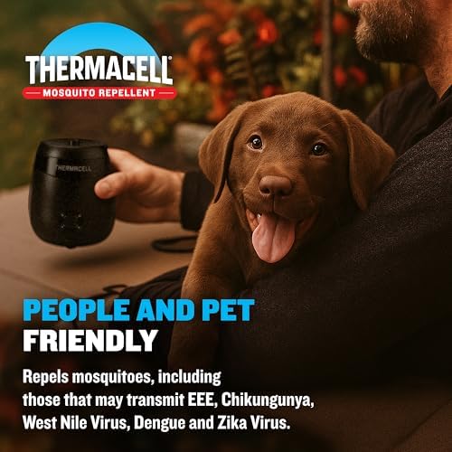 Thermacell E-ZoneGuard Patio + Mosquito Repeller, 6.5Hr Bat + Charging Dock
