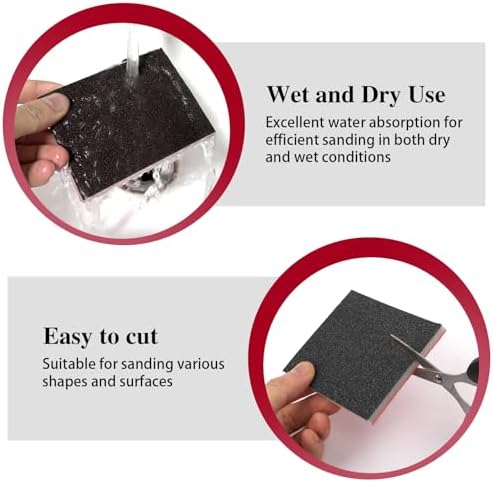 27 Pcs Sanding Sponge Block Pads, 120-3000 Grit Fine Sandpaper Sand Paper