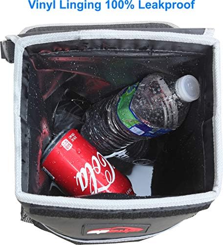 EPAuto Waterproof Car Trash Can with Lid and Pockets, 2.5 Gal, Black