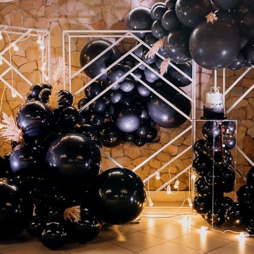 RUBFAC Balloons Black Balloon Arch for Black Birthday Decorations 154pcs